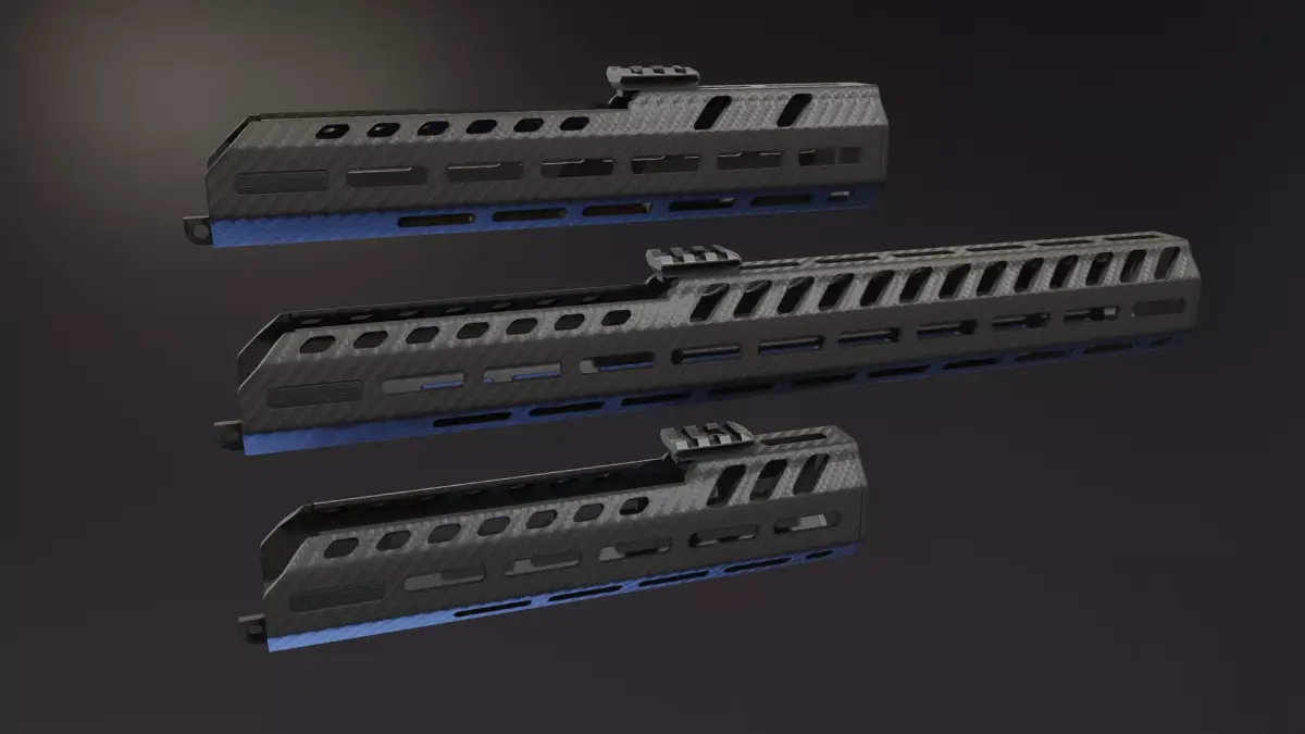 LCH MCX carbon fiber handguard Low-poly 3D model