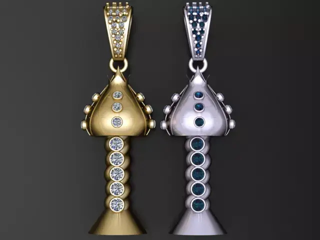Celestial Twin Drop Pendant 3D print model