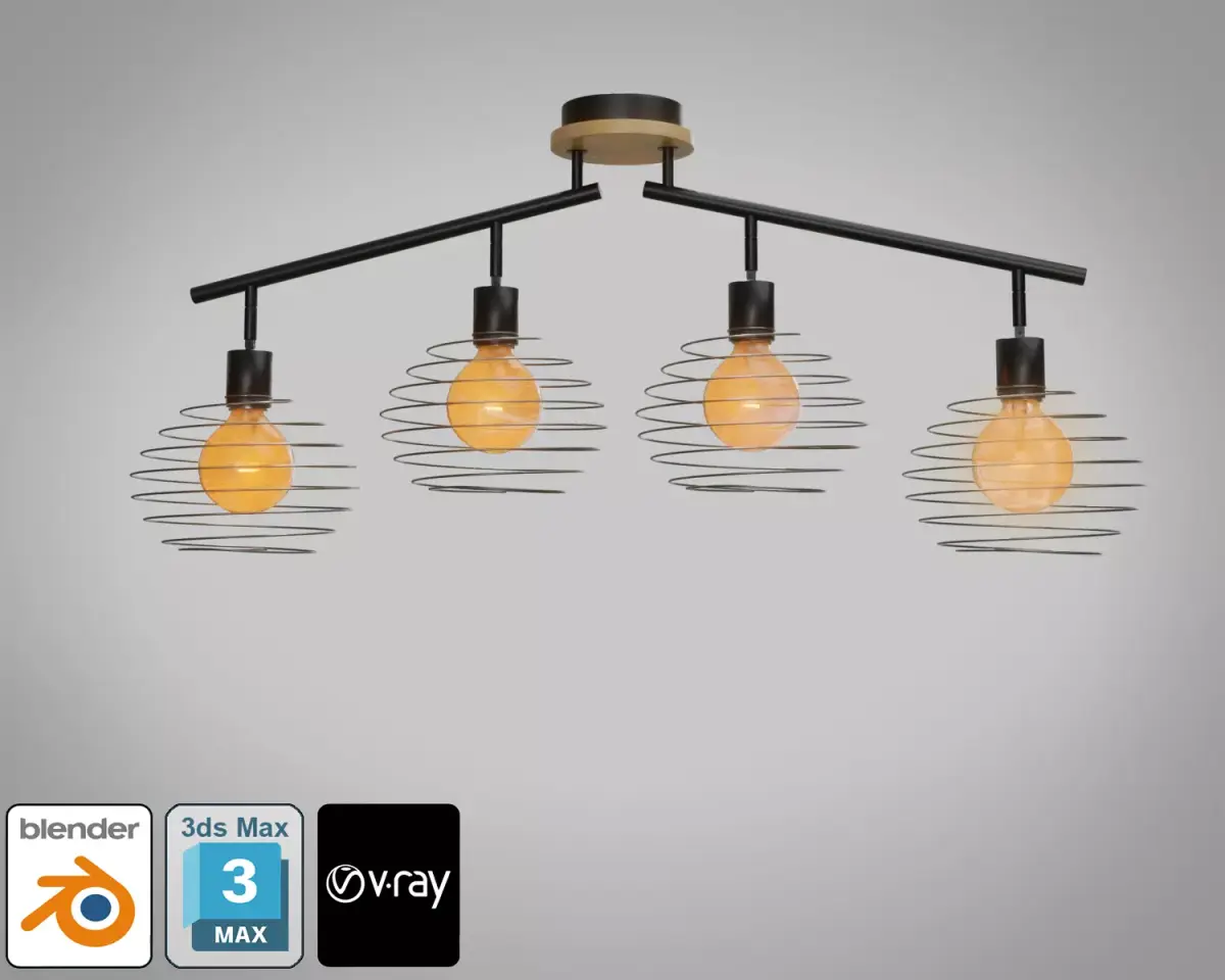 CeilingLight 7 Low-poly 3D model