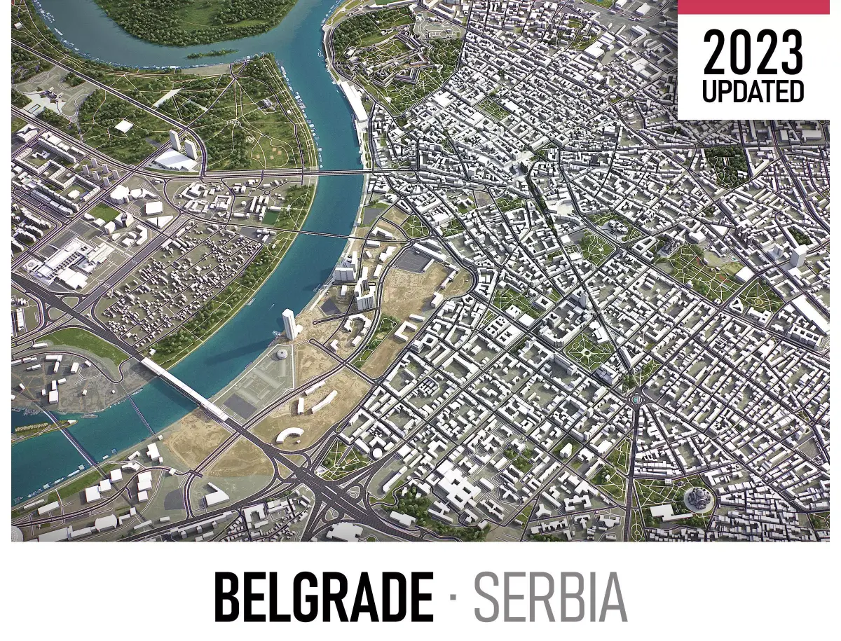 Belgrade Low-poly 3D model