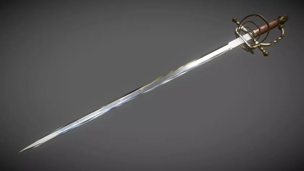 Clamshell Rapier Low-poly 3D model