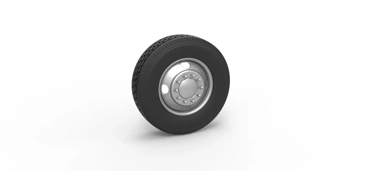 4 Hole front wheel of old school truck Scale 1 to 25 3D print model