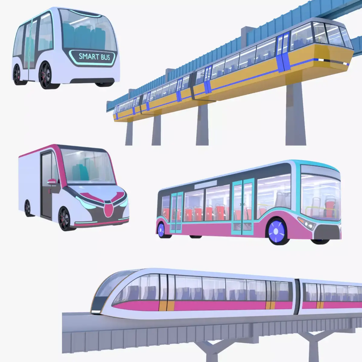 Futuristic vehicles collection 2023 3D Model Pack