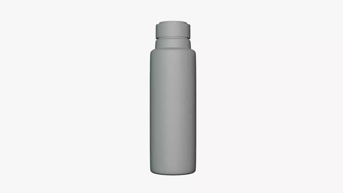 Basic Bottle with Label - Geometry Only No Textures No Materials 3D model