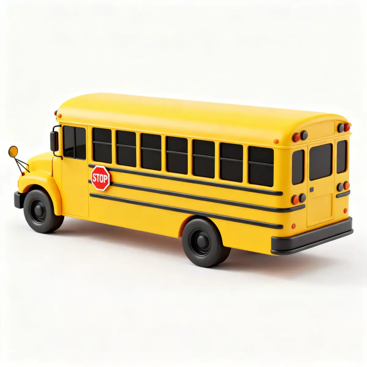 Stylized School Bus 3D Model Low-poly 3D model