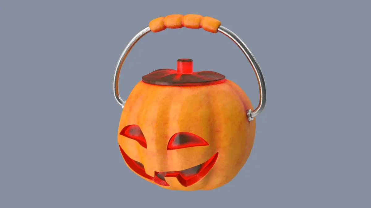 Jack-o-Lantern Widegrin Bucket 3D model