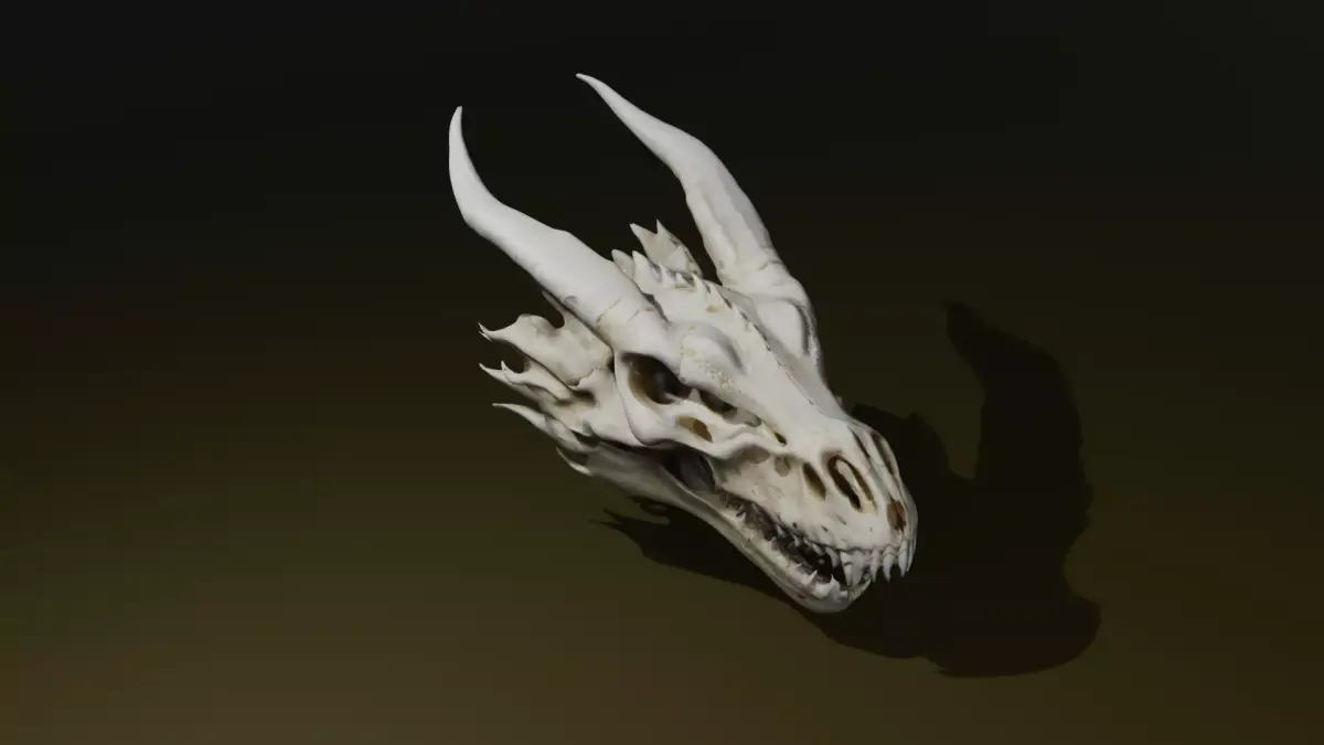 Mythcal ancient dragon skull 3D model