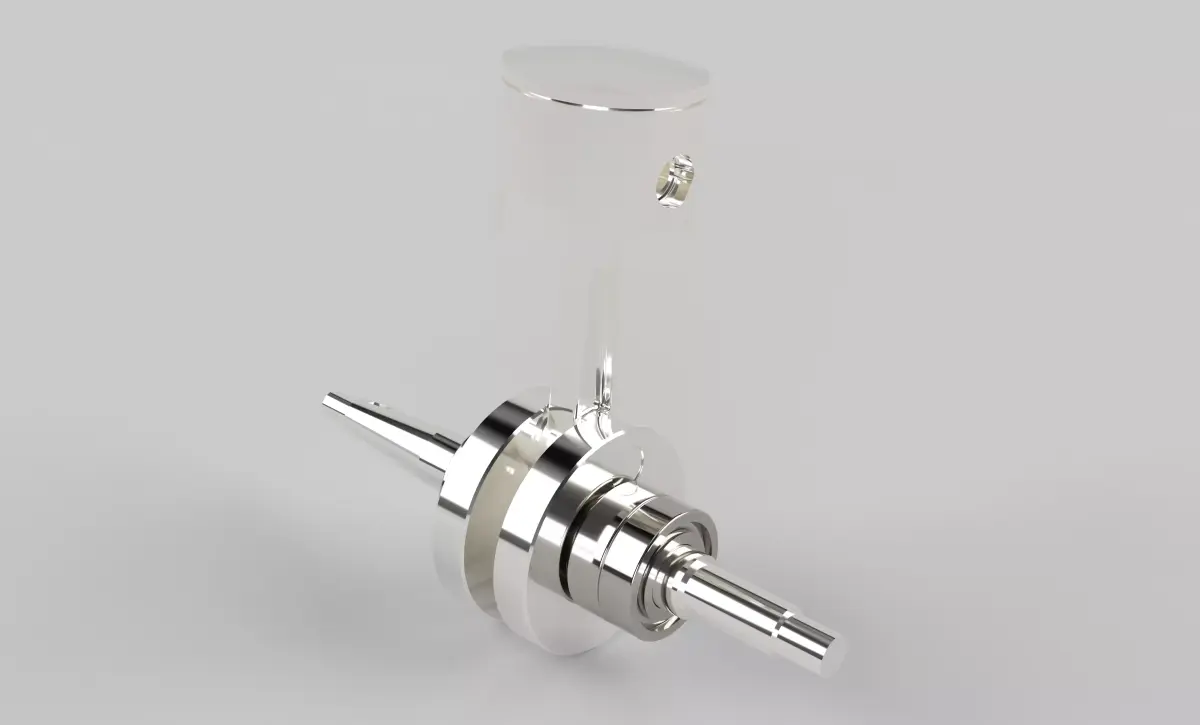 Crankshaft stainless steel spindle Low-poly 3D model