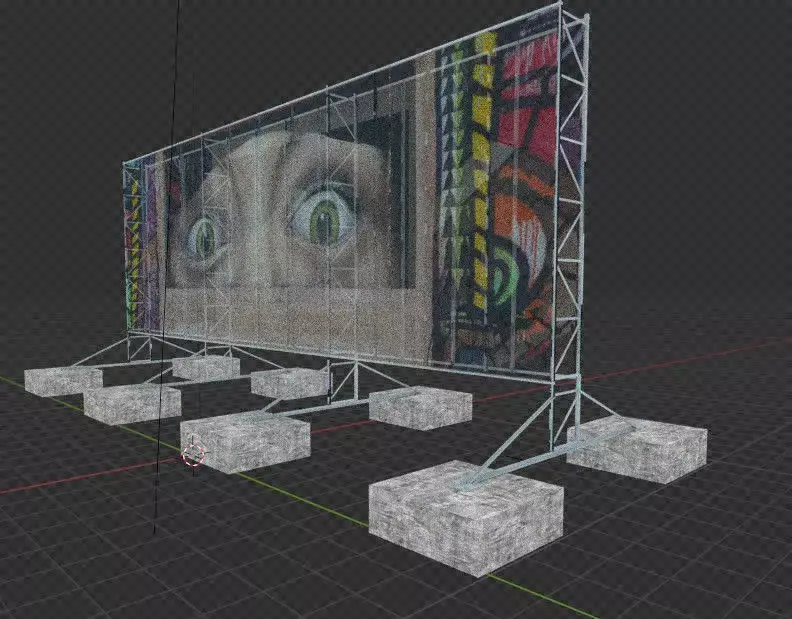 Billboard Set  Outdoor Advertising Structures 5 Models 3D model