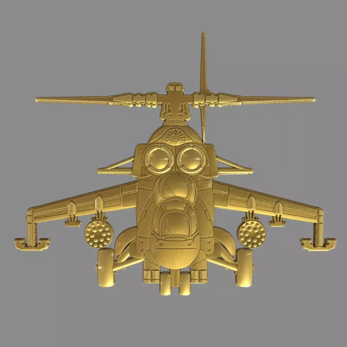 Helicopter MI-24 front view 3D print model