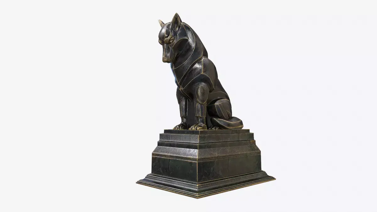 Wolf  Sculpture Low-poly 3D model
