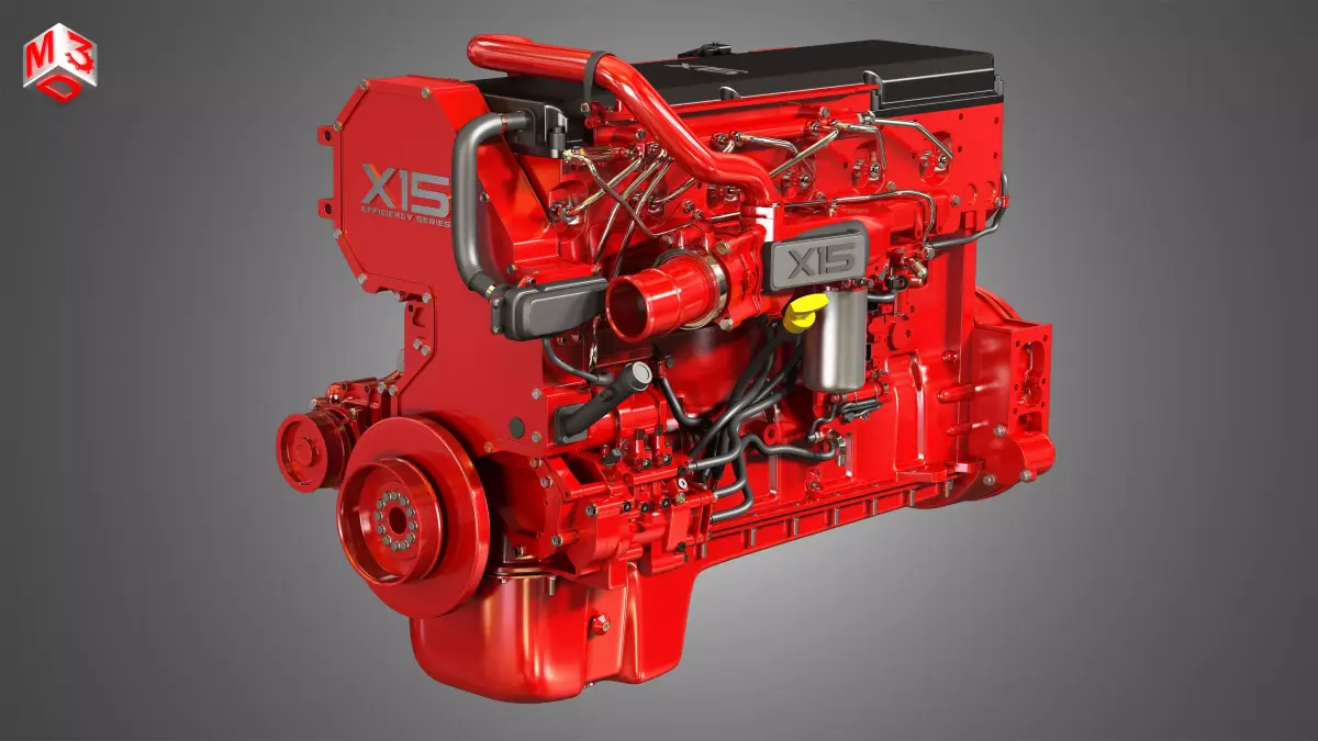 X15 Heavy Duty Truck Engine - 6 Cylinder Diesel Engine 3D model