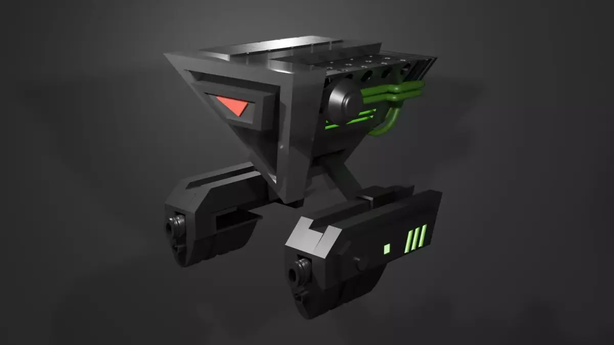 Low Poly Sci-Fi Defense Drone Low-poly 3D model