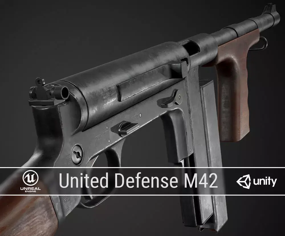 PBR United Defense M42 Low-poly 3D model