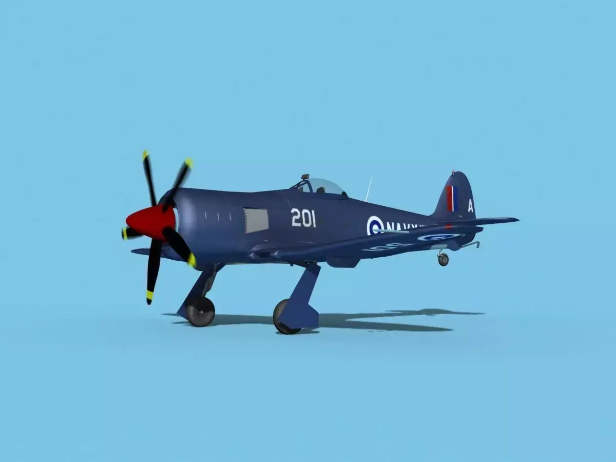Hawker Sea Fury MKII V06 RN  3D model