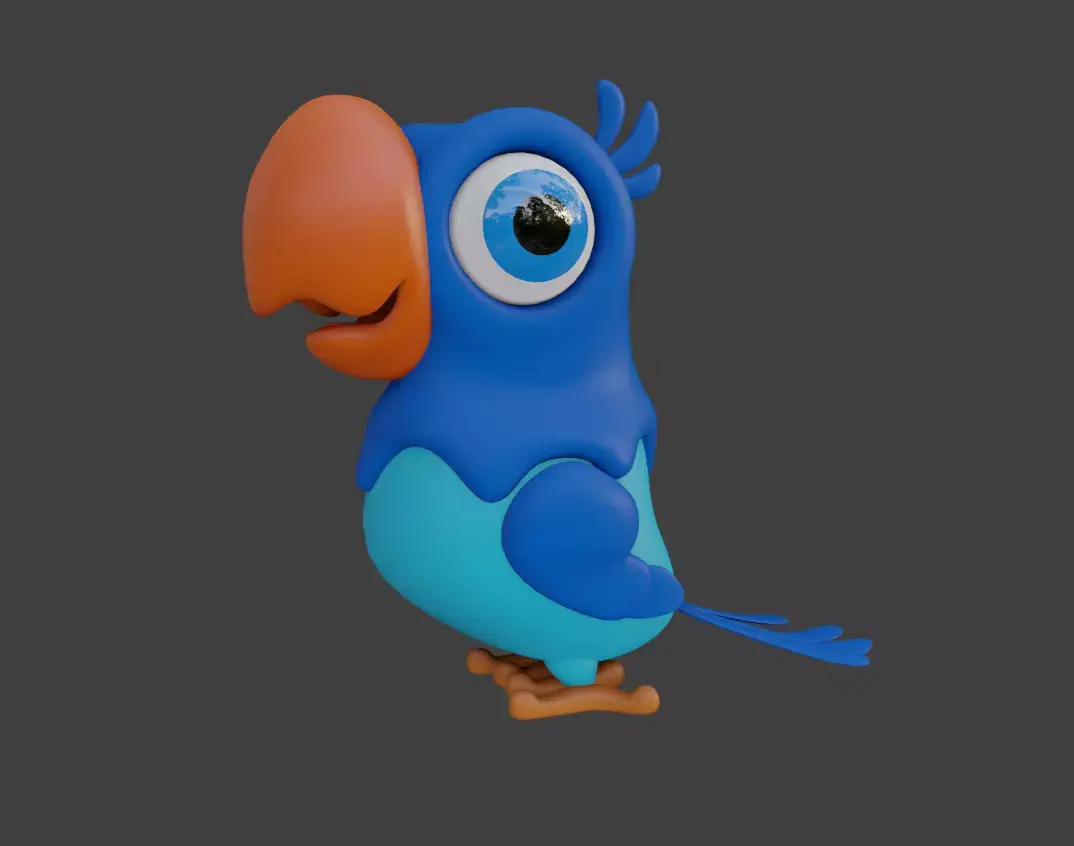 Cartoon Parrot Not Rigged 3D model