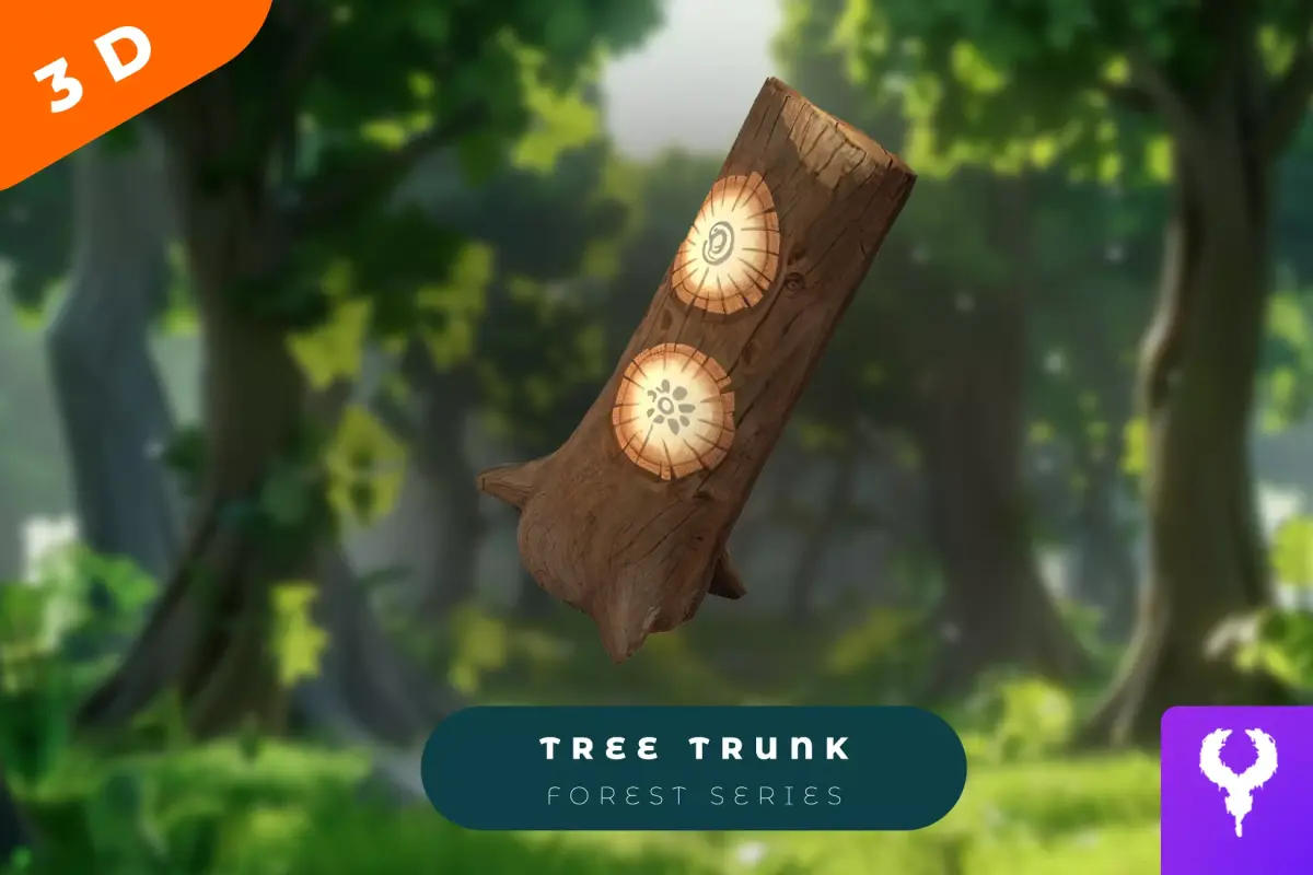 Cartoon Tree Trunk Low-poly 3D model