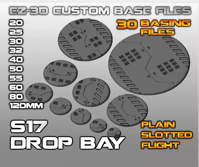 S17 - DROP BAY 20-120mm Round Bases-Diorama 3D print model