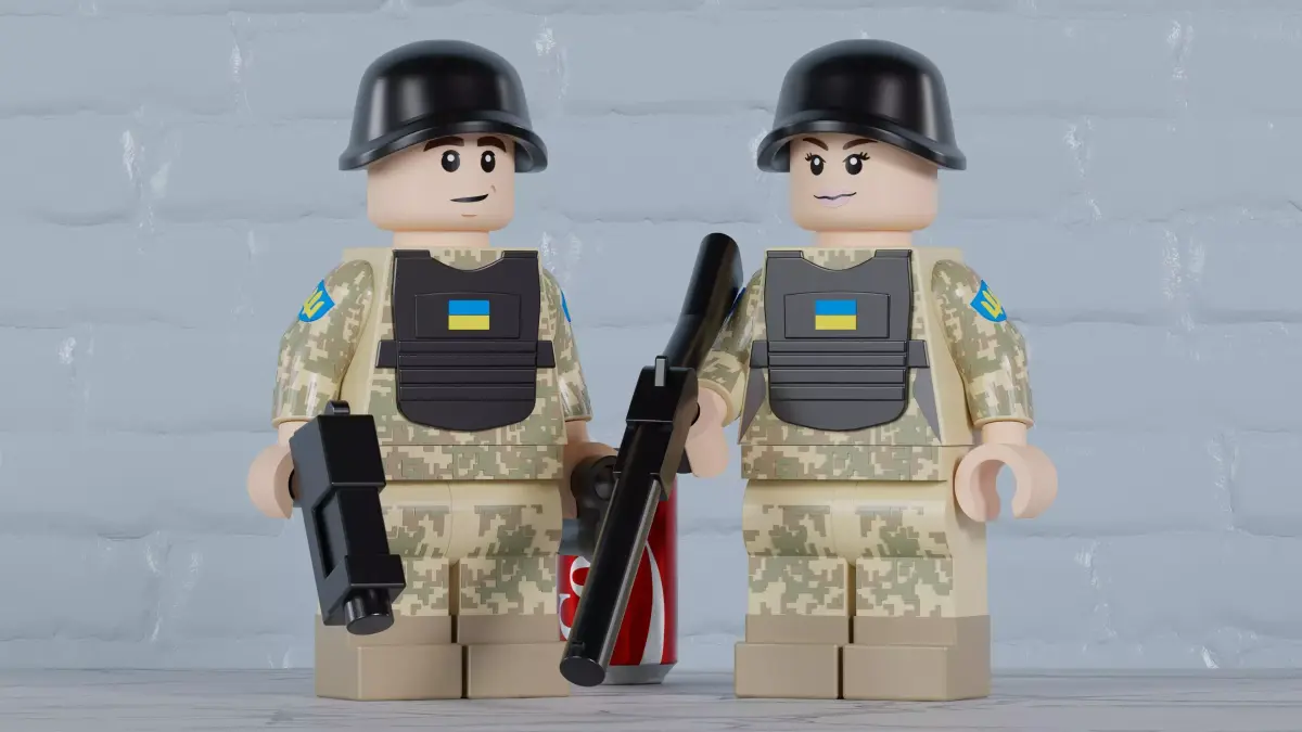 Lego Ukrainian Soldiers Maxifig - Fully Articulated Free 3D print model
