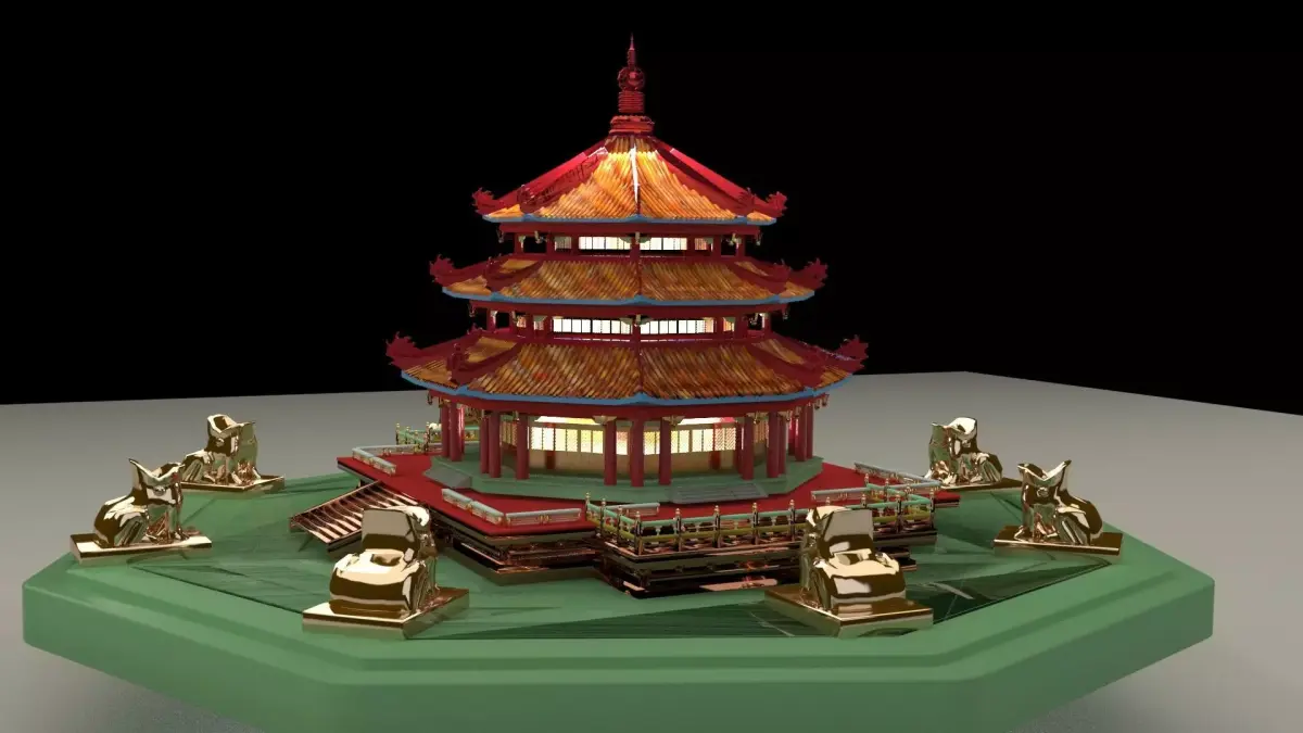 Chinese ancient tower 3D model order