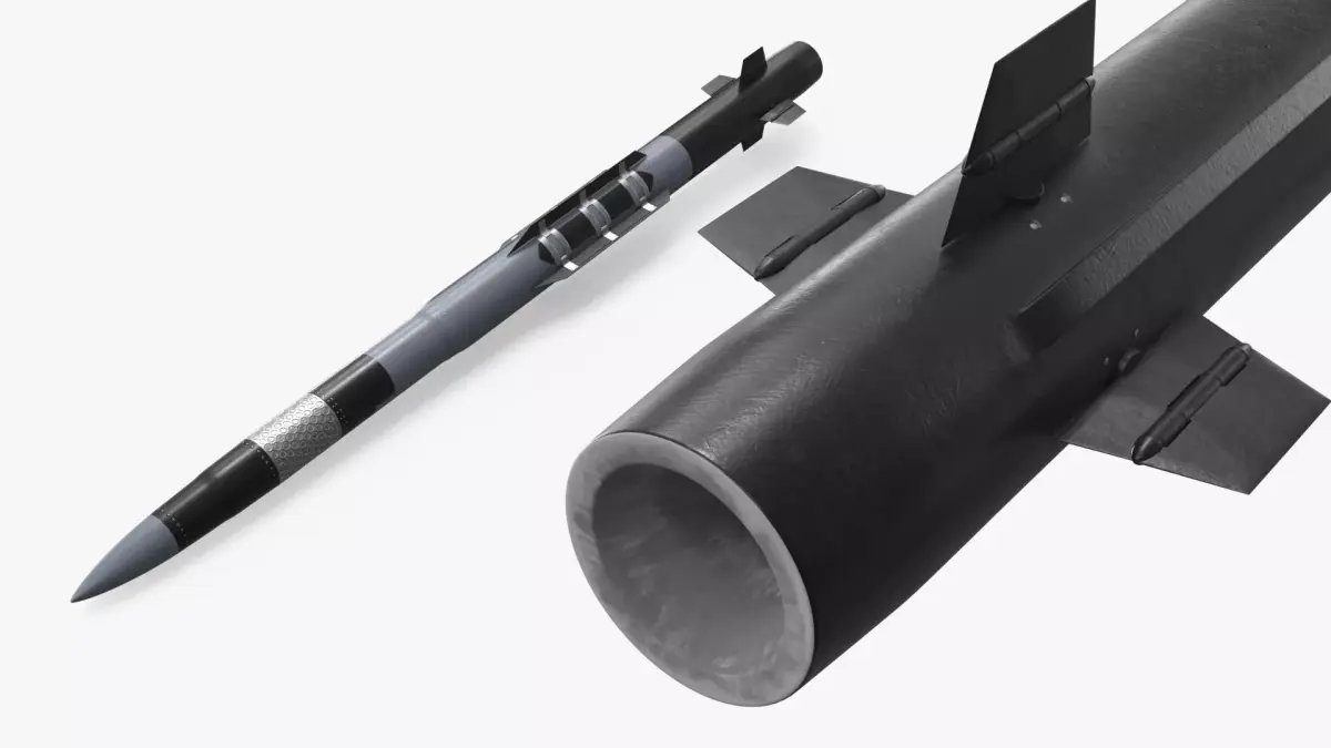 Interceptor Weapon Missile Black Gray 3D model