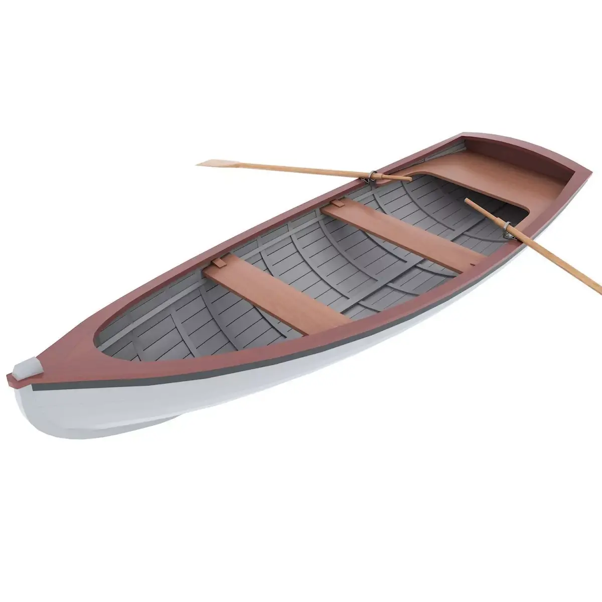 Wooden Boat Low-poly 3D model order