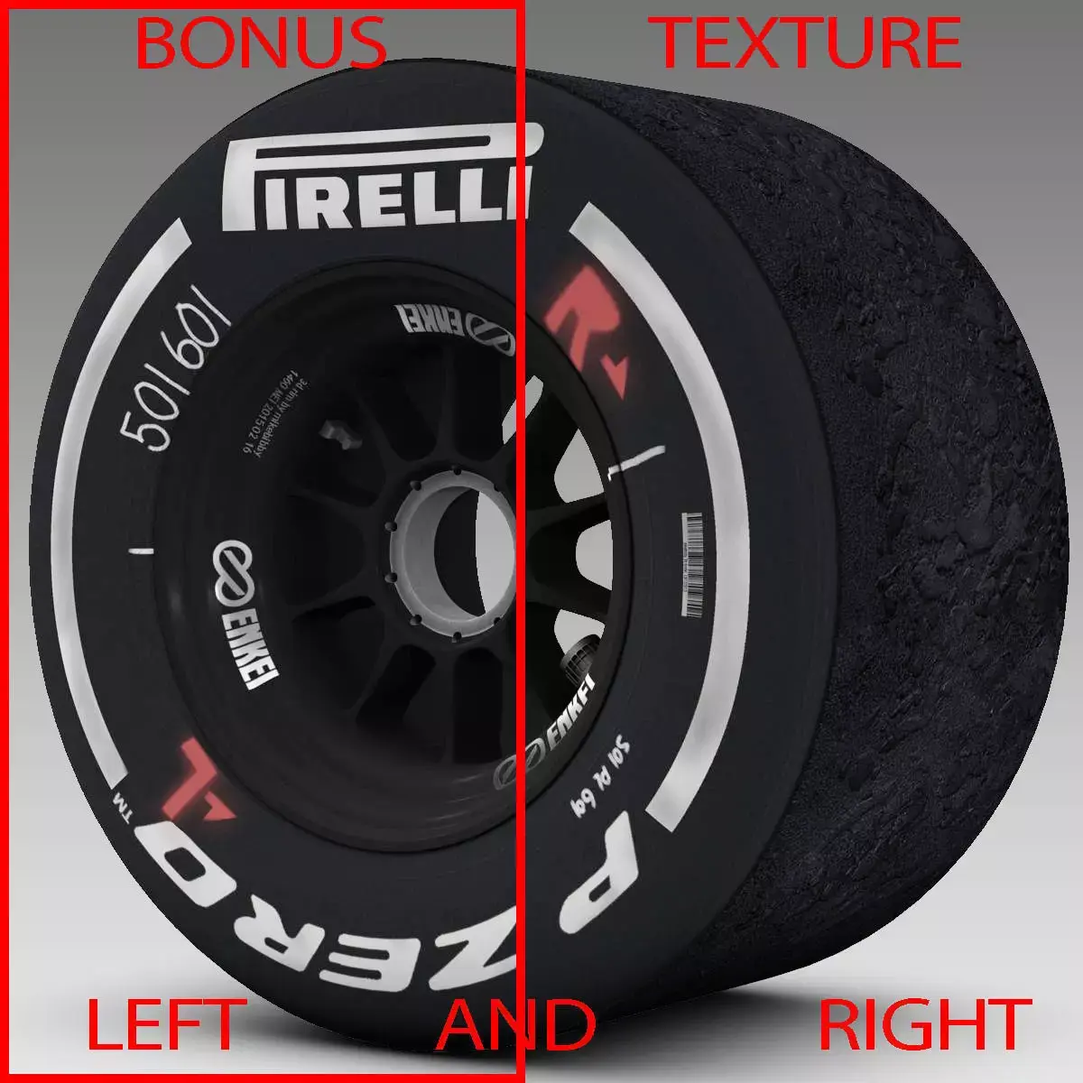 enkei medium rear tyre Low-poly 3D model