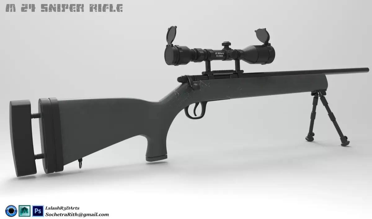 M24 Sniper Rifle Free low-poly 3D model