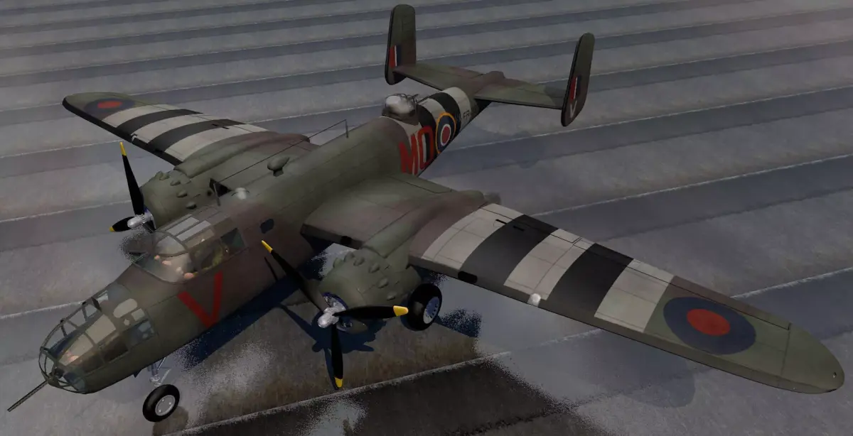 North American Mitchell Mk-2 - RAF 3D model