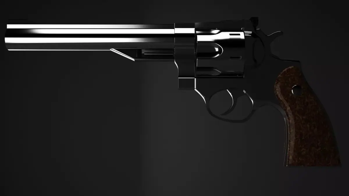 44 RUGER REDHAWK MAGNUM REVOLVER - HIGH POLY 3D model