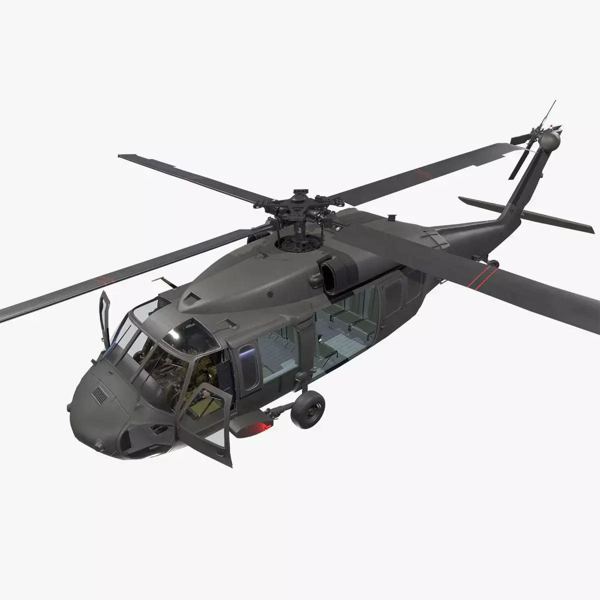 UH-60 Black Hawk Dark Complex Animation Low-poly 3D model