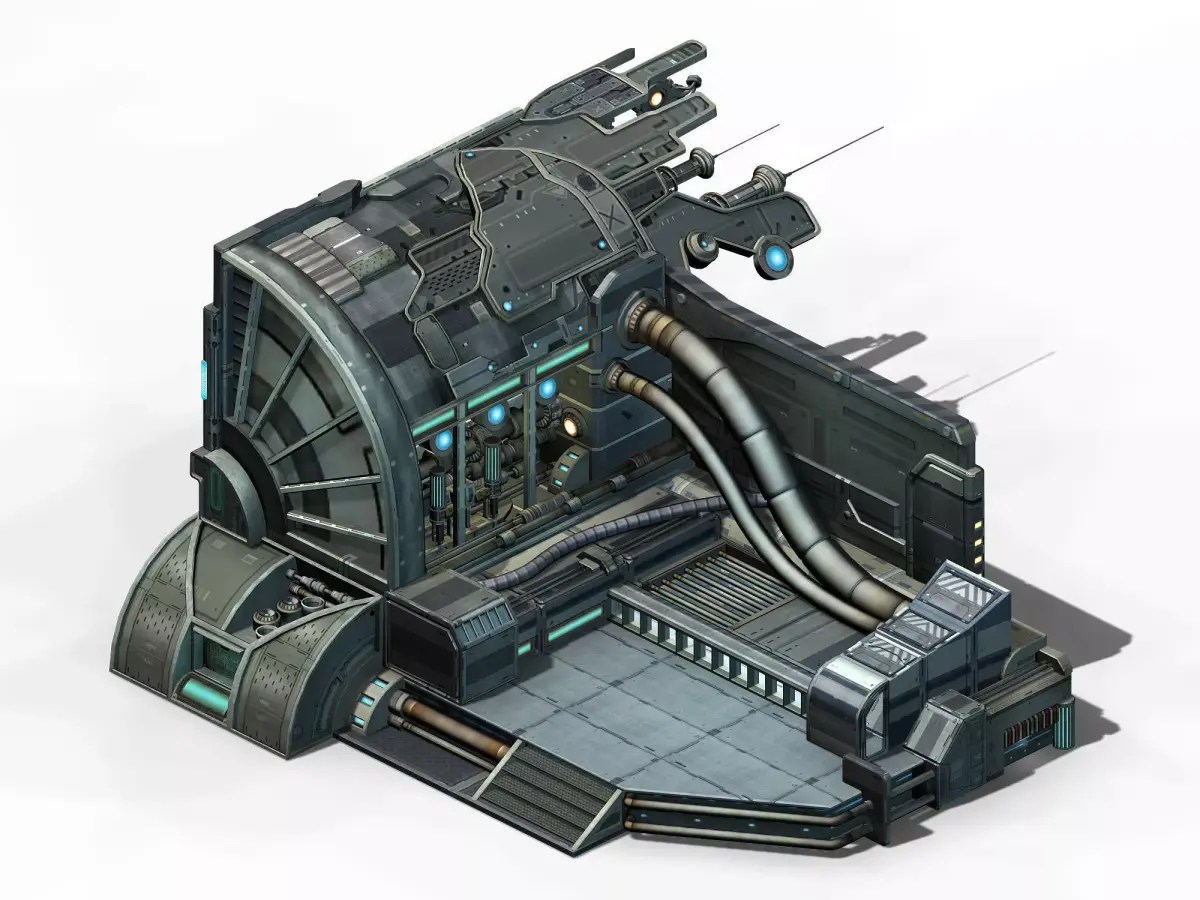 Spaceship - interior wall 05 3D model