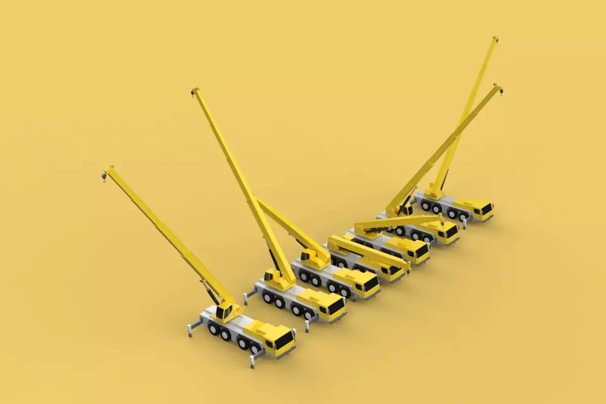 COMBINATION CONFIGURATION LIEBHERR LTM1070 LTM 1070 MOBILE CRANE 3D model