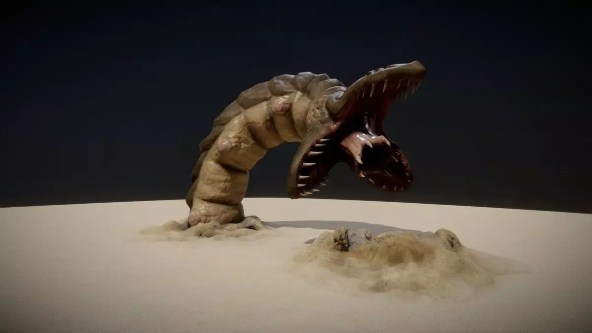 GIANT WORM ANIMATIONS Free low-poly 3D model