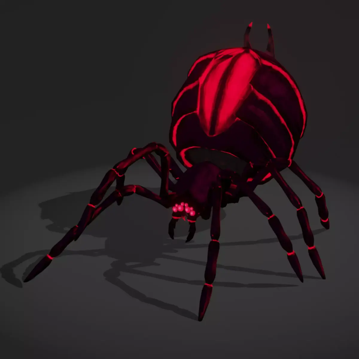 The Devour Spider - Rigged and Animated Low-poly 3D model