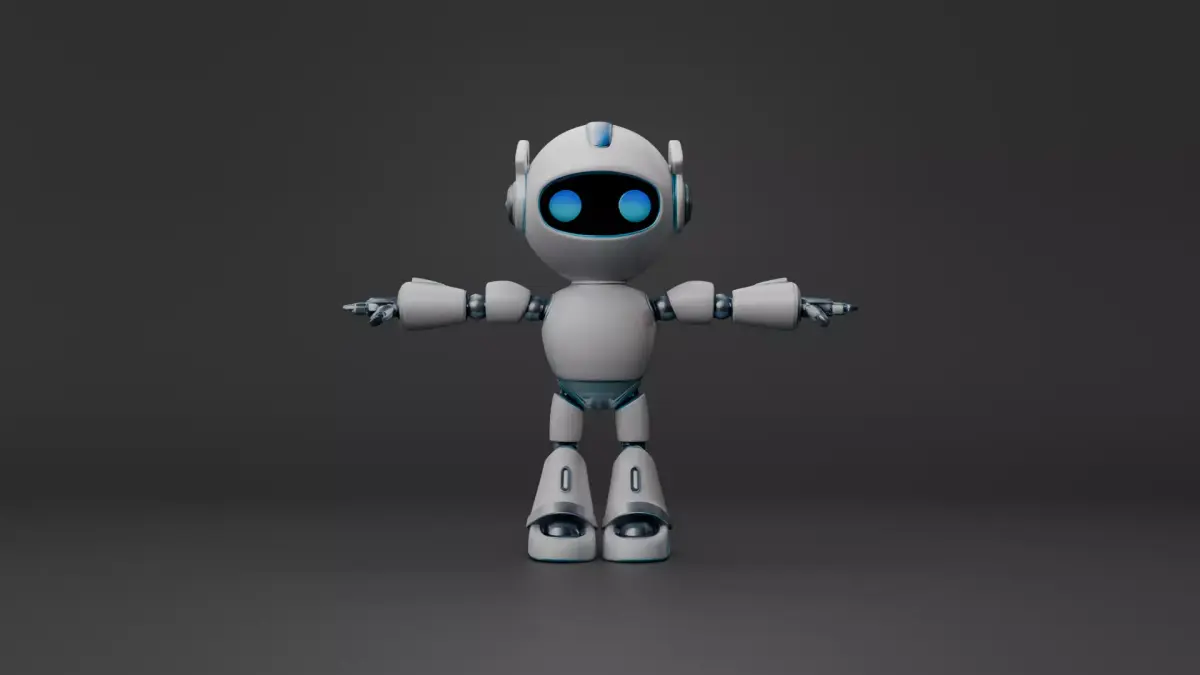 Stylized Sci-Fi Robot Character Low Poly Rigged 3D Model 3D model
