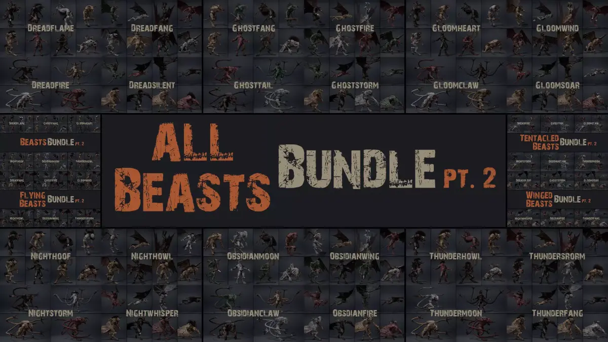 All Beasts Bundle Part 2 3D Model Pack