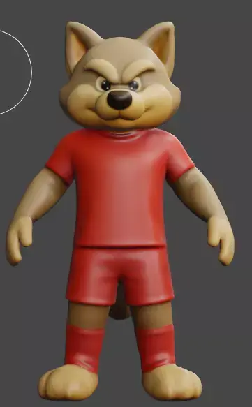wolf mascot 3D model  A Pose Game Ready FBX Blend File Low-poly 3D model