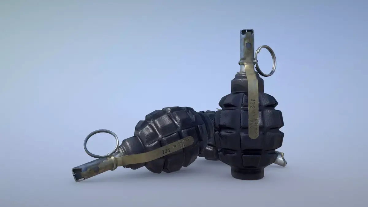 Ammo Grenade F1-UZRGM-2 Black Low-poly 3D model