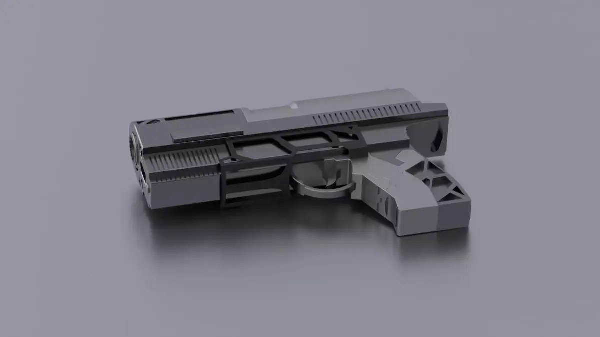 Custom SciFi Armed Pistol Free low-poly 3D model