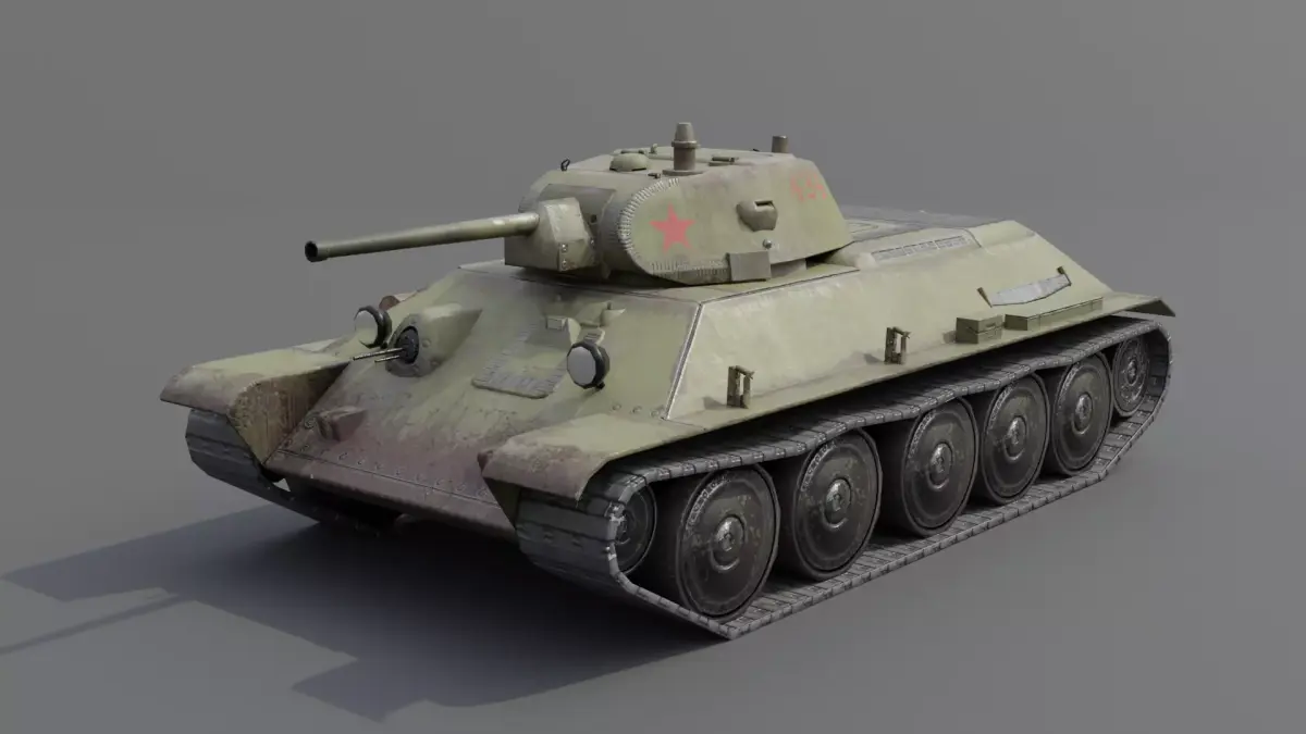  T34-76 1941 Medium Tank  Low-poly 3D model
