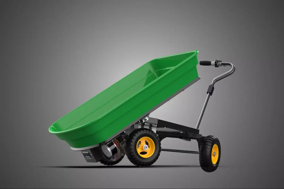 ELECTRIC MOTOR HAND CART TROLLEY WAGON DUMP TRAILER WHEELBARROW 3D model