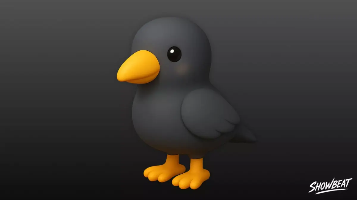 Cartoon Plush Crow Low-poly 3D model