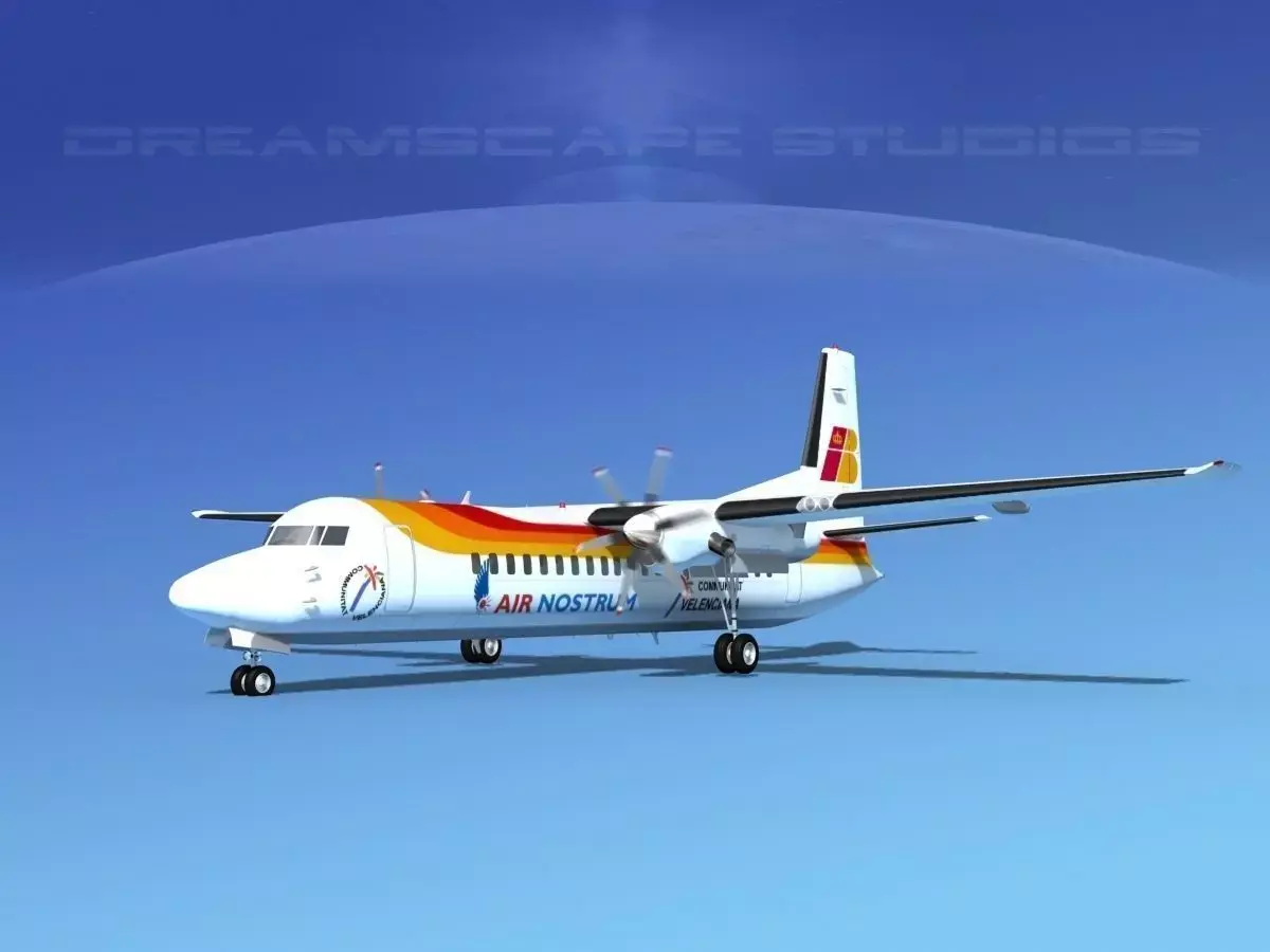 Fokker 50 Air Nostrum 3D model