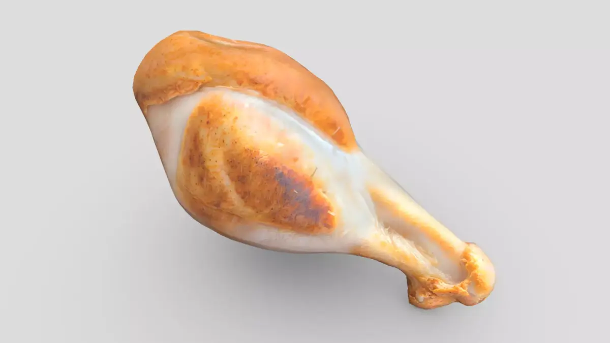Fried Chicken Leg Low-poly 3D model