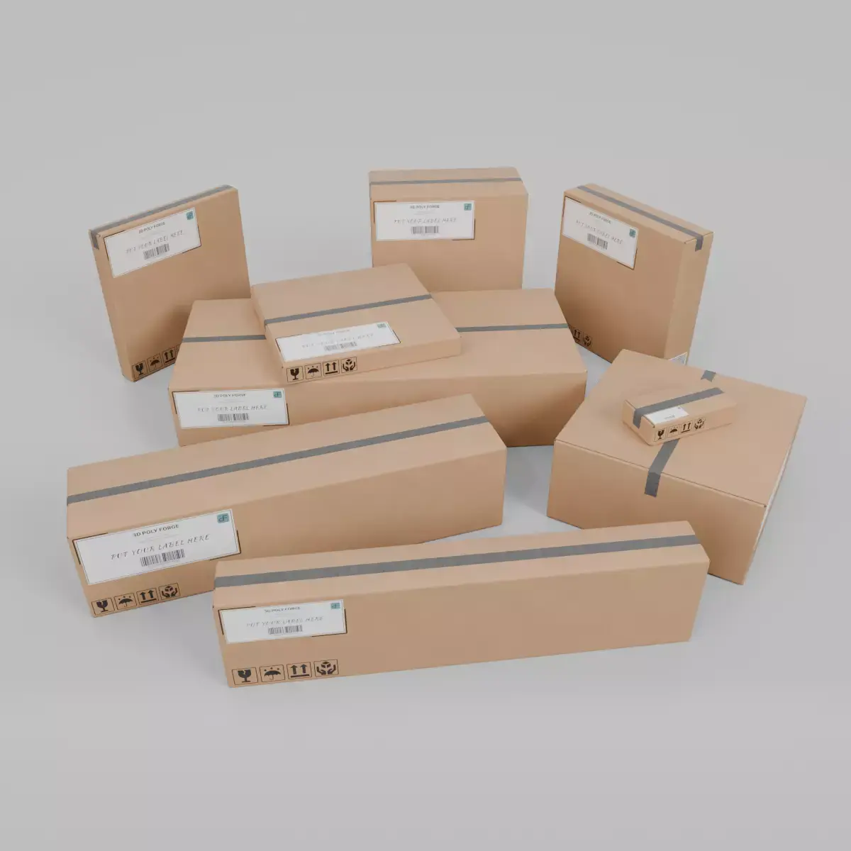 Designer Box Collection - Rigged and Customizable Set 3D Model Pack