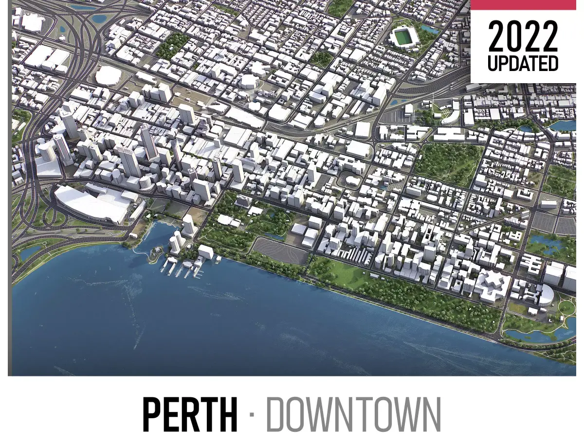 Perth Low-poly 3D model