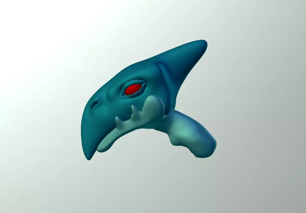 Cartoon Pterodactylus Head  3D model