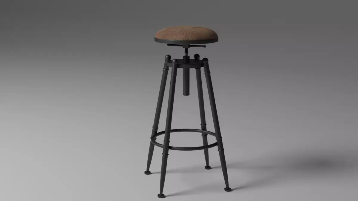 Toyah Industrial Bar Stool Free 3D model