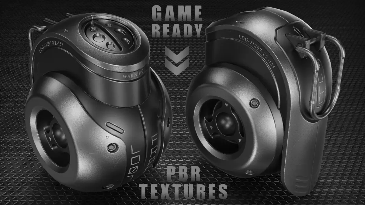 Sci-fi Grenade Low-poly 3D model 4